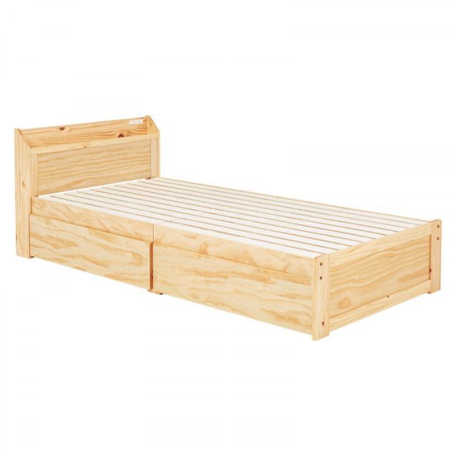 萩原 Hagihara 引出し付シングルベッド プレーンナチュラル MB-5163S-NA 新生活 一人暮らし デザイン おしゃれ インテリア 家具