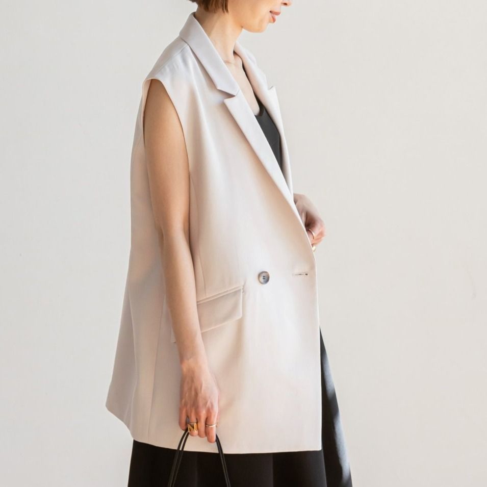 NOBLE ② 23010240103020 ロングベントジレ レディース ナチュラル