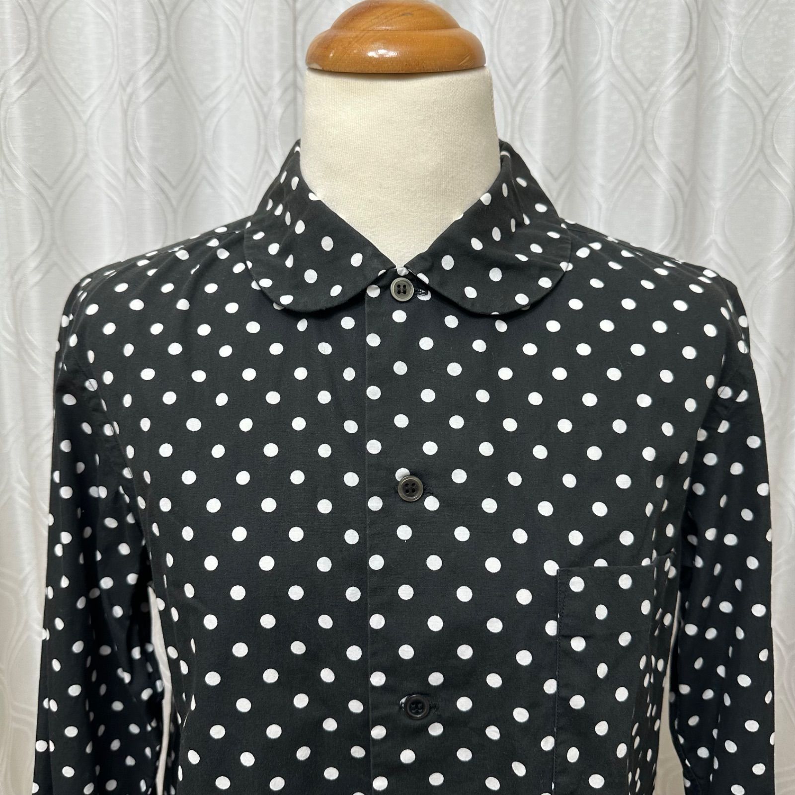 BLACK COMME des GARCONS ブラックコムデギャルソン ドット 丸襟 長袖 