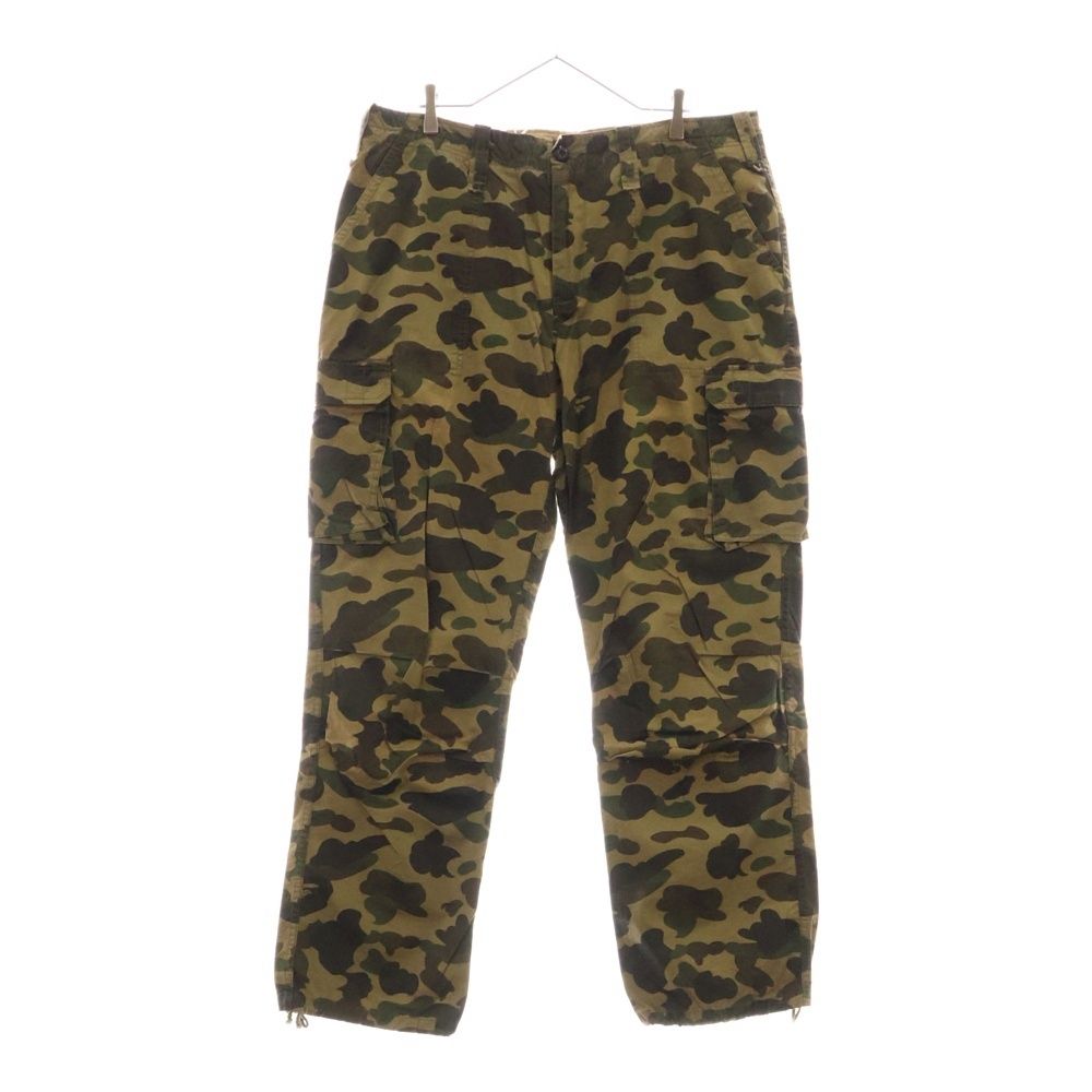 A BATHING APE アベイシングエイプ カモフラ ワッペンロゴ カーゴパンツ カーキ