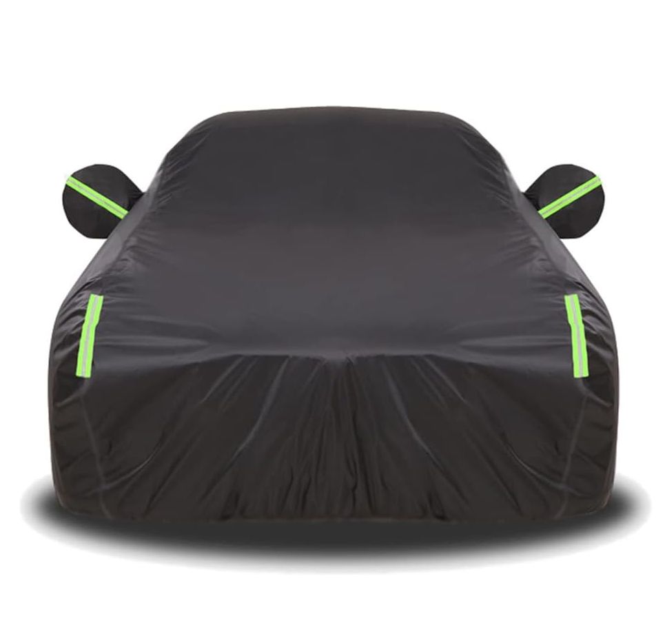 車 カバー 黒 ブラック BMW M2 G87 2ドア クーペ 2025 2025 長さ 180 長さ 458cm と互換性あり 綿の裏地付き防水屋外車のターポリン全天候型車のカバー 収納袋付き