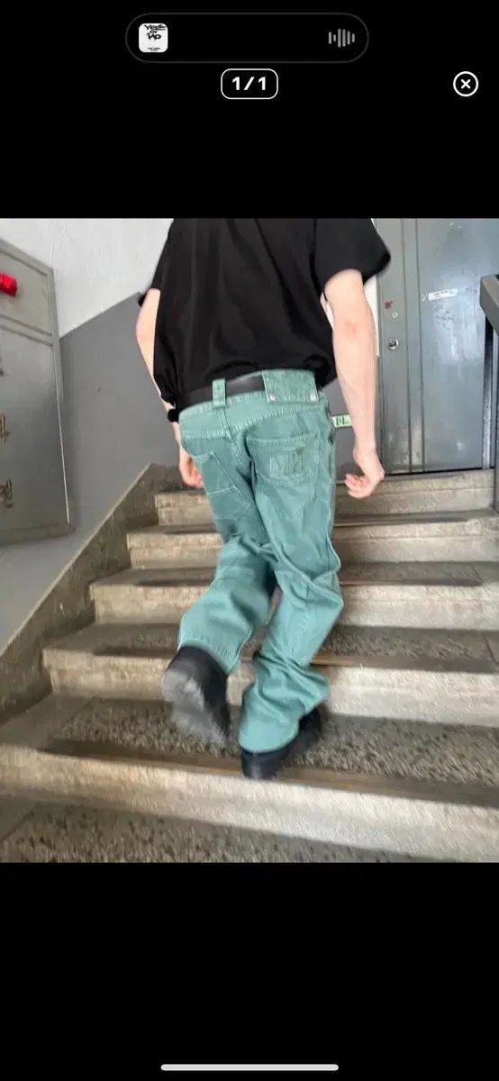 プラスチックプロダクト CALF POCKET PANTS EMERALD