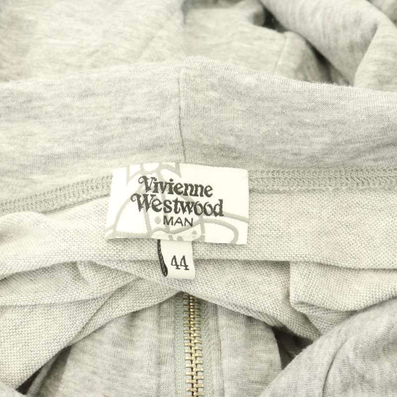 ヴィヴィアンウエストウッドマン Vivienne Westwood MAN パーカー オーブ刺繍 ジップアップ 長袖 44 グレー /HK ■OS