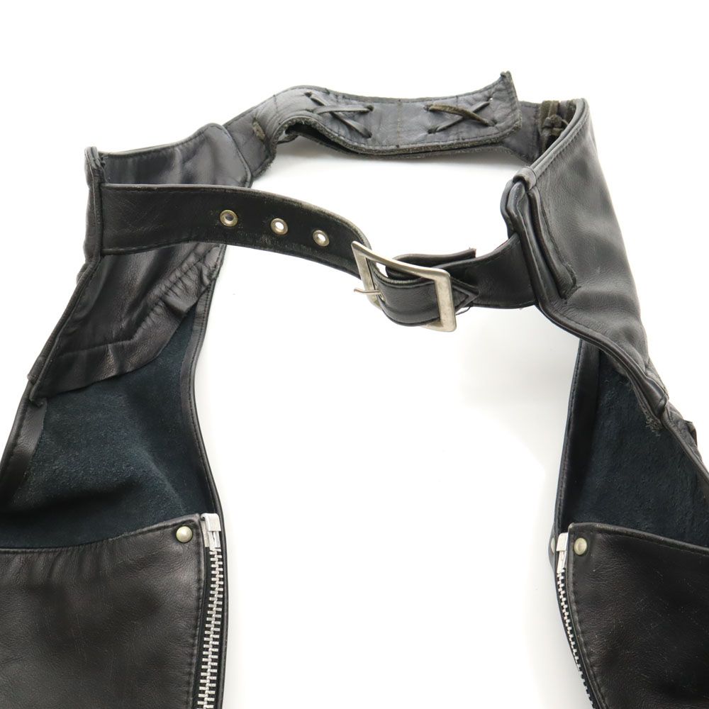 ショット USA製 チャップス レザーパンツ XS ブラック系 schott メンズ