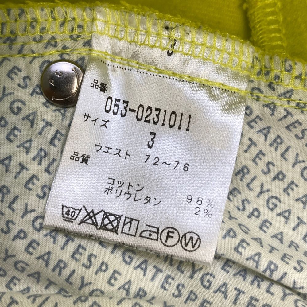 サイズ：3 PEARLY GATES パーリーゲイツ 裏起毛 ストレッチパンツ