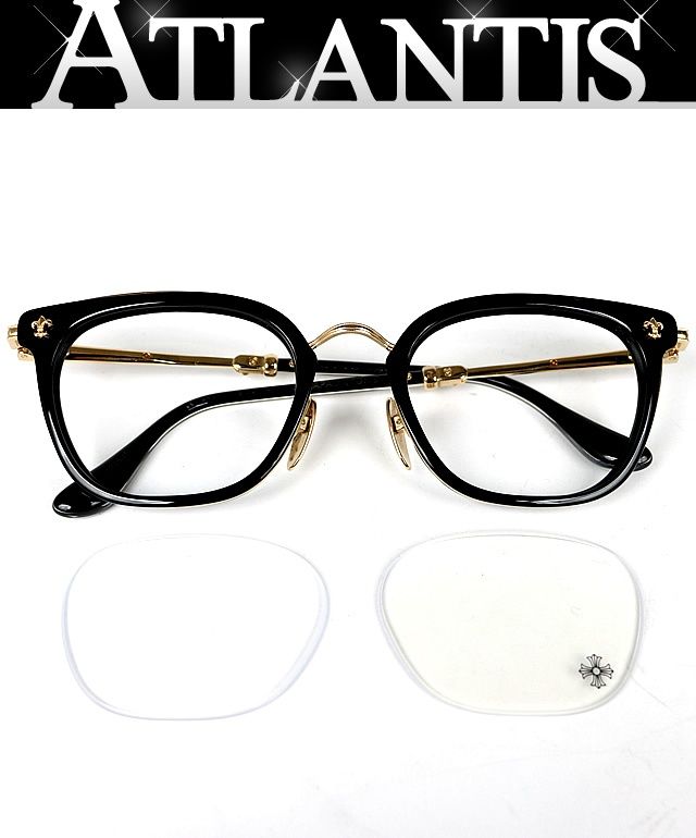 CHROME HEARTS 銀座店 クロムハーツ STRAPADICTOME 眼鏡 メガネ アイウェア メンズ SV925 黒系|ゴールド 100806
