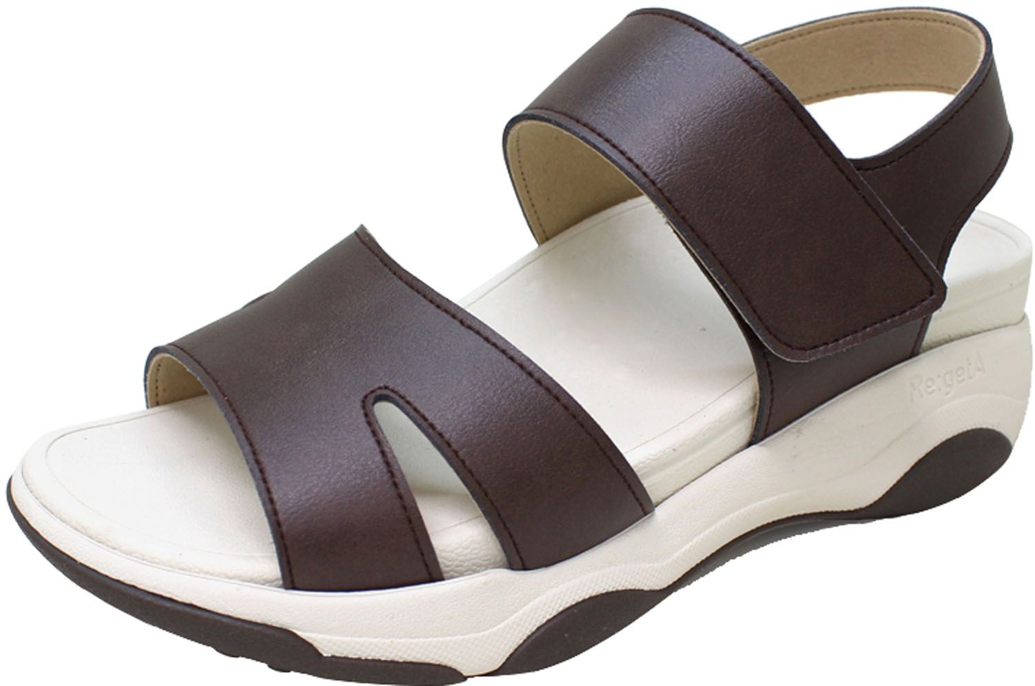 リゲッタ Re getA RE3001 バックベルト付き厚底リカバリーウォークサンダル RE3001 BLK ブラック