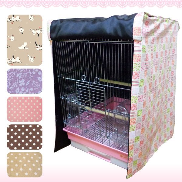 ケージの3辺合計寸法（横＋奥行＋高さ）70〜79.9cm ケージカバー 鳥 猫 うさぎ 犬 デグー フクロモモンガ ハンドメイド【夏用・通年用オーダーメイド おやすみカバー】