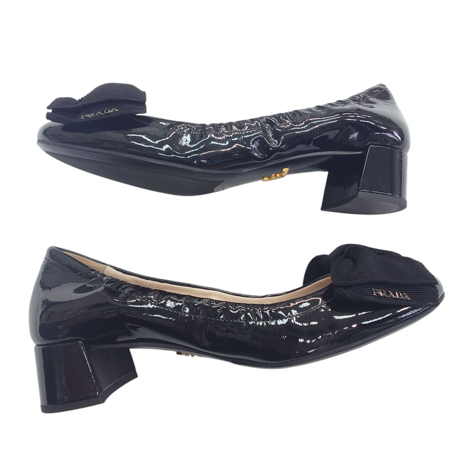 プラダ ロゴリボン エナメル パンプス（フラット）　値下げしました プラダ ロゴリボン エナメル パンプス（フラット） 値下げしました