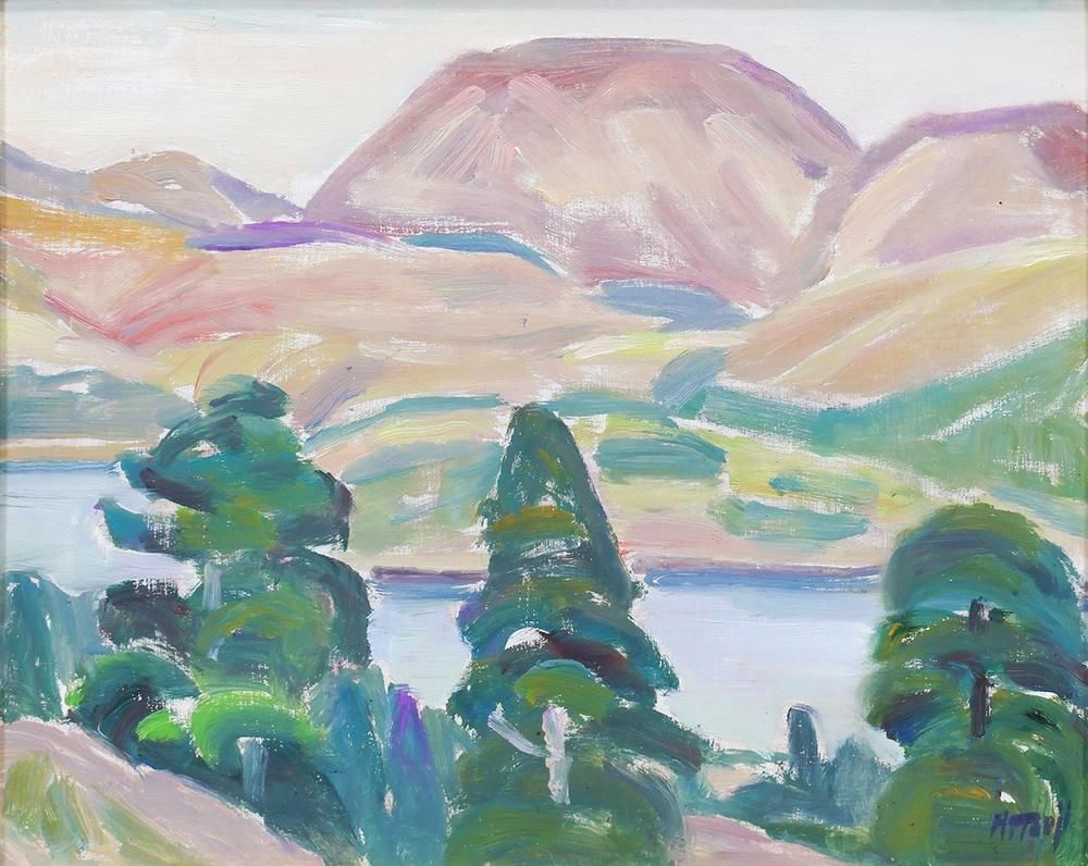 柔色の山湖 〇日本芸術院会員