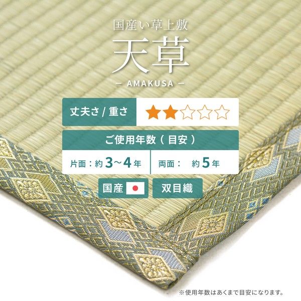 い草 純国産上敷き 双目織 「天草（あまくさ）」 本間3畳