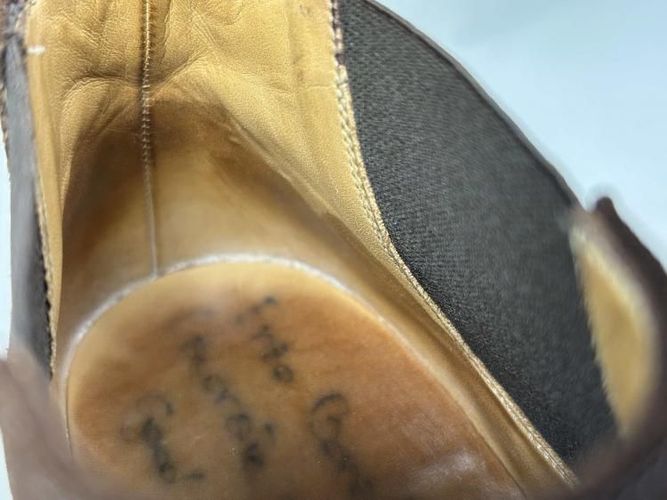  618 1002 エンツォ ボナフェ サイドゴアショートブーツ ダークブラウン スエード 7.5 サイドゴアブーツ ブーツ 革靴