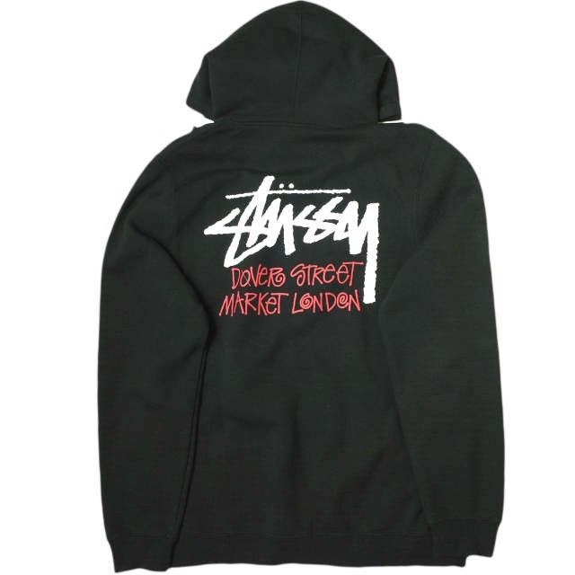 STUSSY x DOVER STREET MARKET ステューシー ドーバーストリートマーケット 別注 DSM LONDON HOODIE 裏起毛  スウェットプルオーバーパーカー Z4000SAS18 XL BLACK トップス g17168 - メルカリ