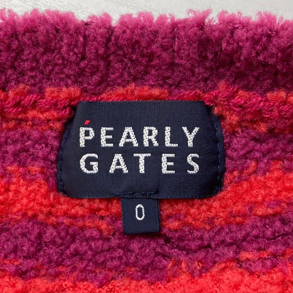 サイズ：0 PEARLY GATES パーリーゲイツ クルーネック ニットセーター 