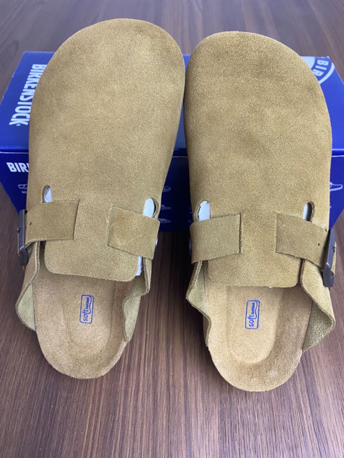 ビルケンシュトック BIRKENSTOCK レギュラー幅 Boston/ボストン スエードレザー クロッグ ソフトベッド コルクソールサンダル メンズ·レディース ソフトフットベット ベロア トープ