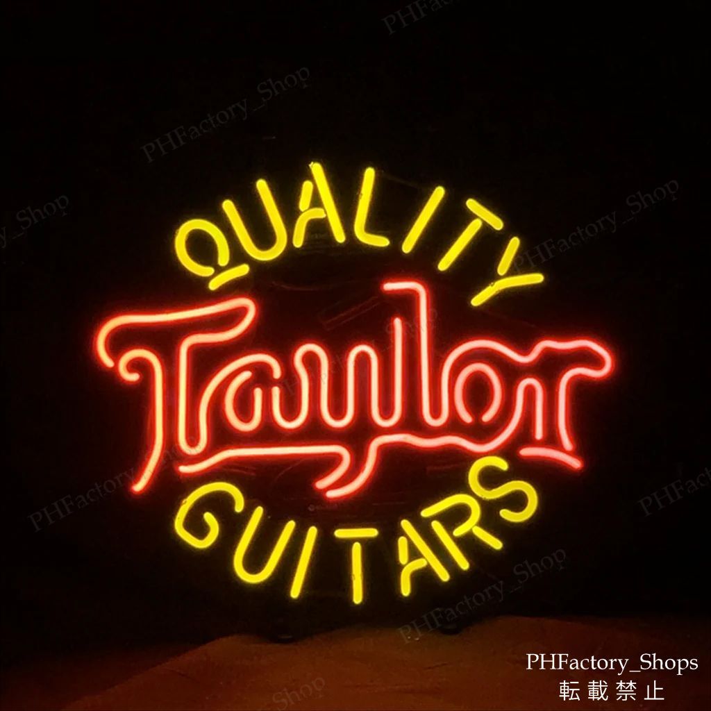 ネオン管 Taylor Quality Guitars ネオンライト 看板 ネオンライト バー NEON LED インテリア BEER BAR 存在感抜群 店内装飾 48x48cm A621