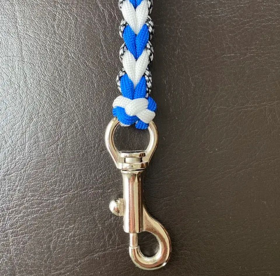 パラコードリードカフェリードハート編みターコイズブルー№070