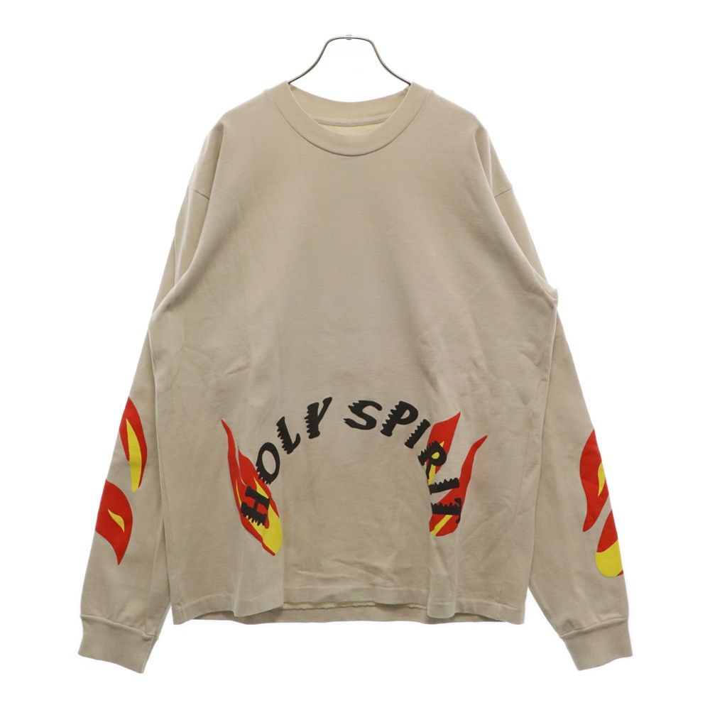 KANYE WEST (カニエウェスト) SUNDAY SERVICE L/S TEE HOLY SPIRIT ロゴプリント クルーネック 長袖Tシャツ カットソー ライトグレー