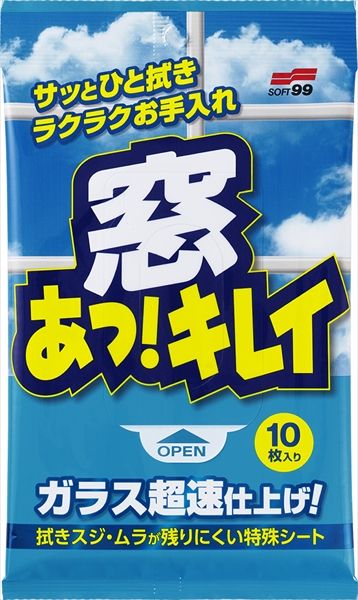 まとめ買い-60点セット ソフト９９ 窓 あっ キレイ １０枚入り ソフト９９ 住居洗剤 ガラス 網戸