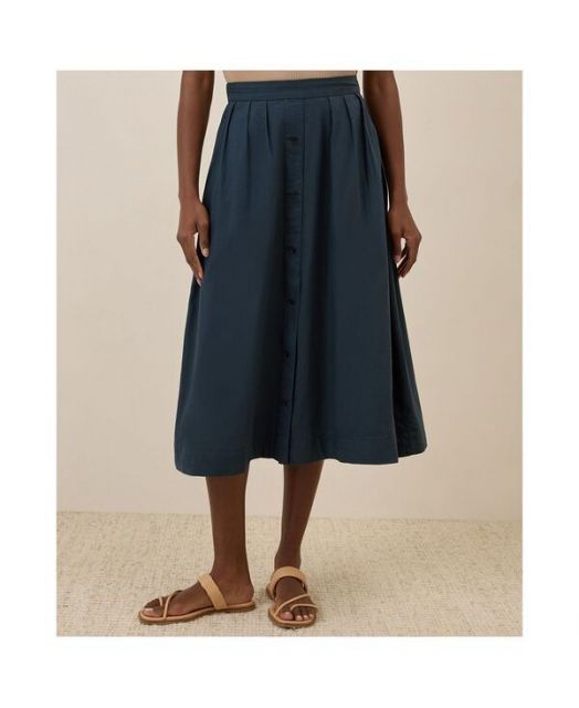 送料無料 パクト レディース スカート ボトムス Women s Organic Cotton Sunset Lightweight Cotton Button Skirt Midnight blue