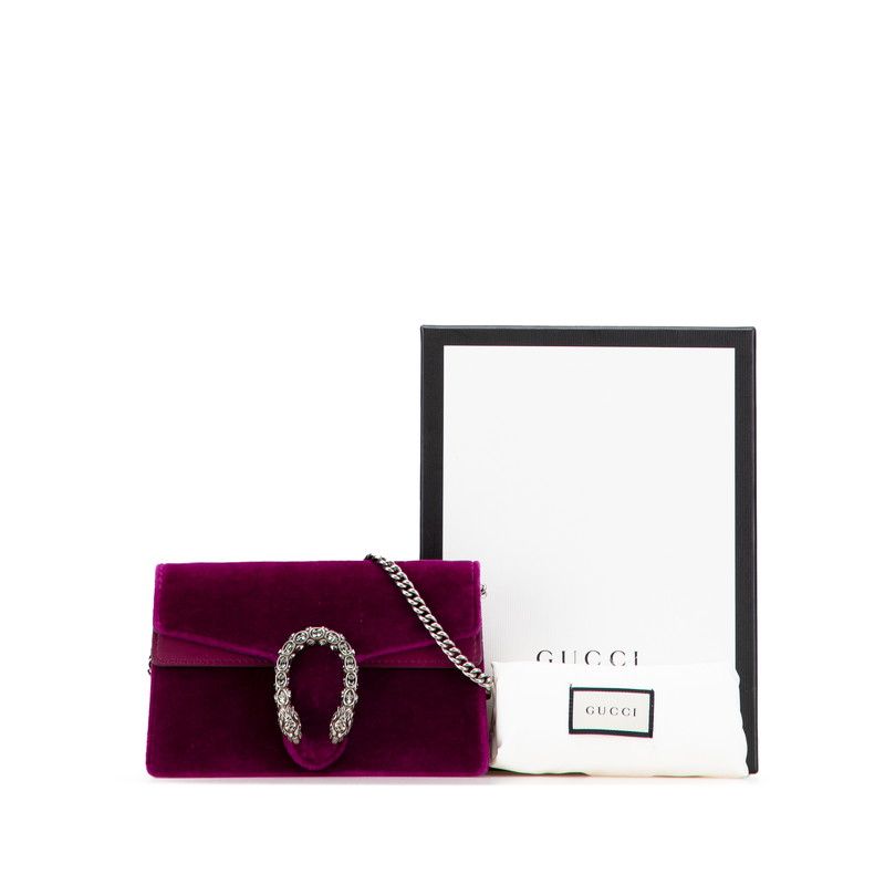 極美品　37　GUCCI　グッチ　デュオニソス　ベロア　チェーン　ミニ　パープル グッチ デュオニソス チェーン ショルダーバッグ 476432