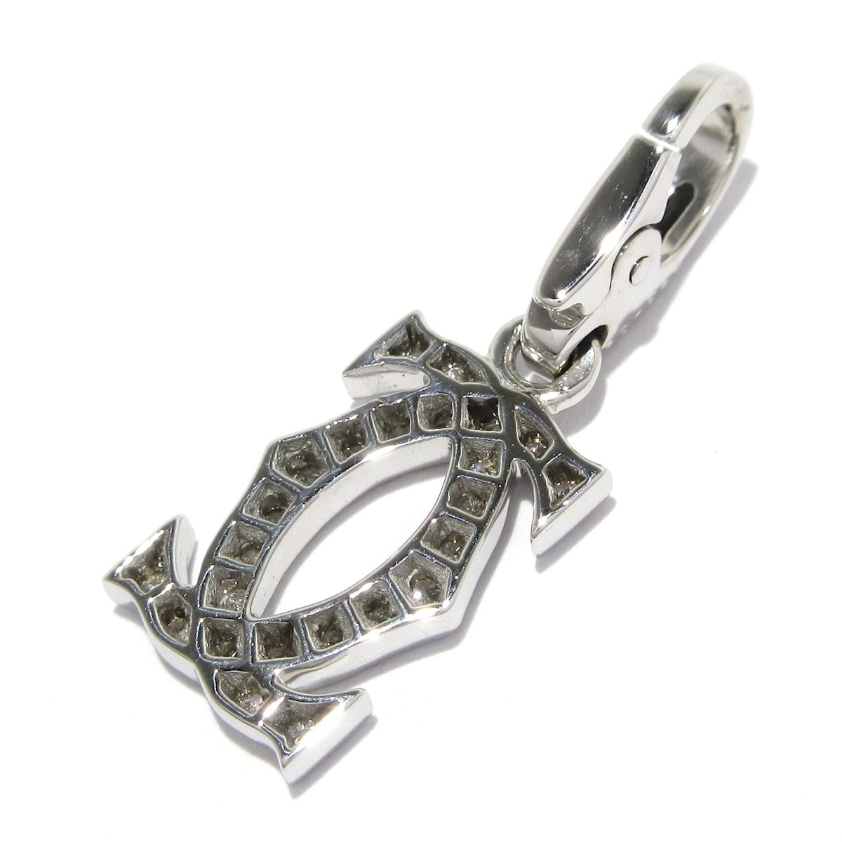 Cartier カルティエ ペンダントトップ 2Cダイヤチャーム K18WG×ダイヤモンド 24Pダイヤ