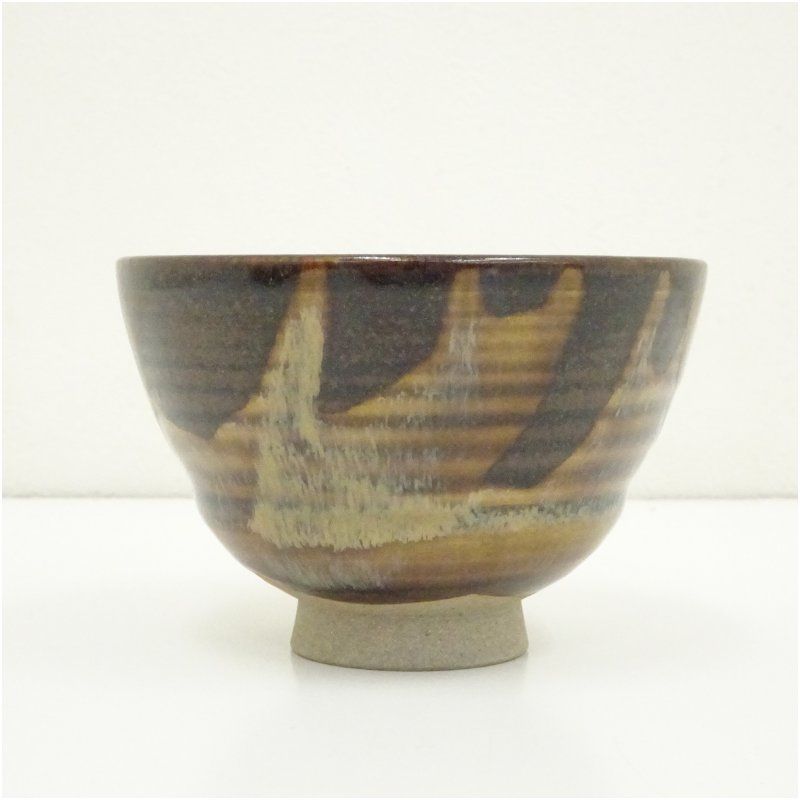 膳所焼 岩崎新定造 胴締茶碗 共箱 茶道 抹茶 おしゃれ 抹茶茶碗 抹茶碗 和食器 レトロ 茶器 骨董 茶わん 茶会 茶の湯 WWW_IBETON_RU