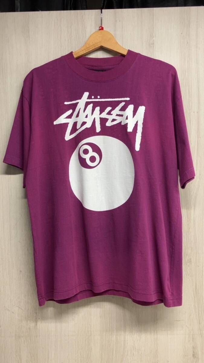 STUSSY ステューシー OLD STUSSY オールドステューシー Tシャツ パープル 8ボール ヴィンテージ フリーサイズ 80s 90s 