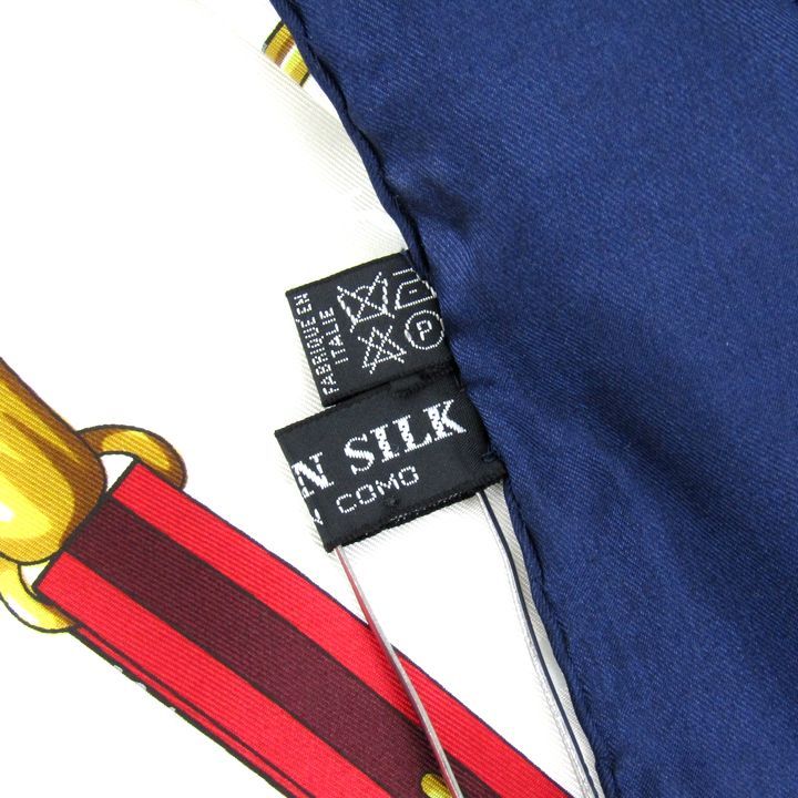 LONGCHAMP 馬具モチーフ スカーフイタリア製 ロンシャン スカーフ 馬具モチーフ 正方形 シルク イタリア製