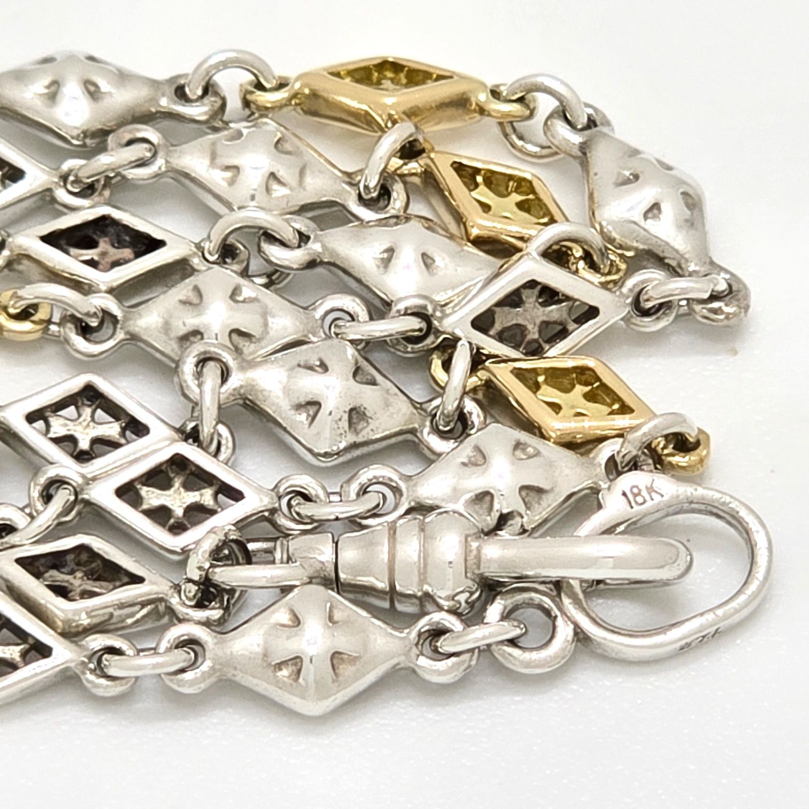 【美品】ローリーロドキン　ミックスダイヤモンドシェイプドチェーン　42cm 美品】ローリーロドキン ミックスダイヤモンドシェイプドチェーン 42cm