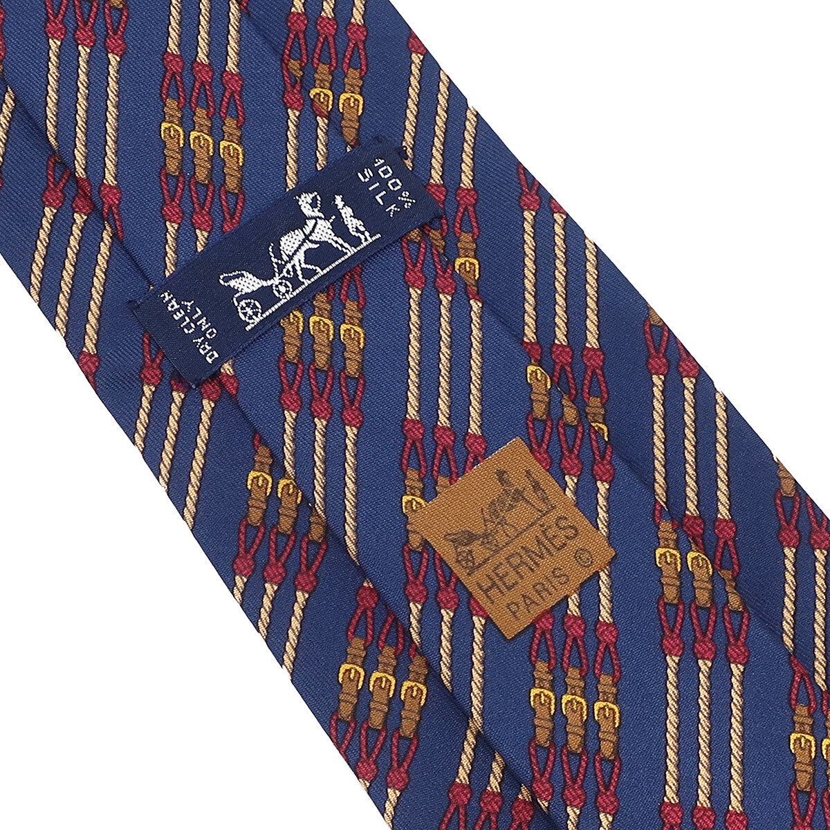 HERMES　エルメス　ネクタイ　馬蹄柄 エルメス馬蹄柄 マリン/ルージュ メンズ ネクタイ HERMES – 銀蔵