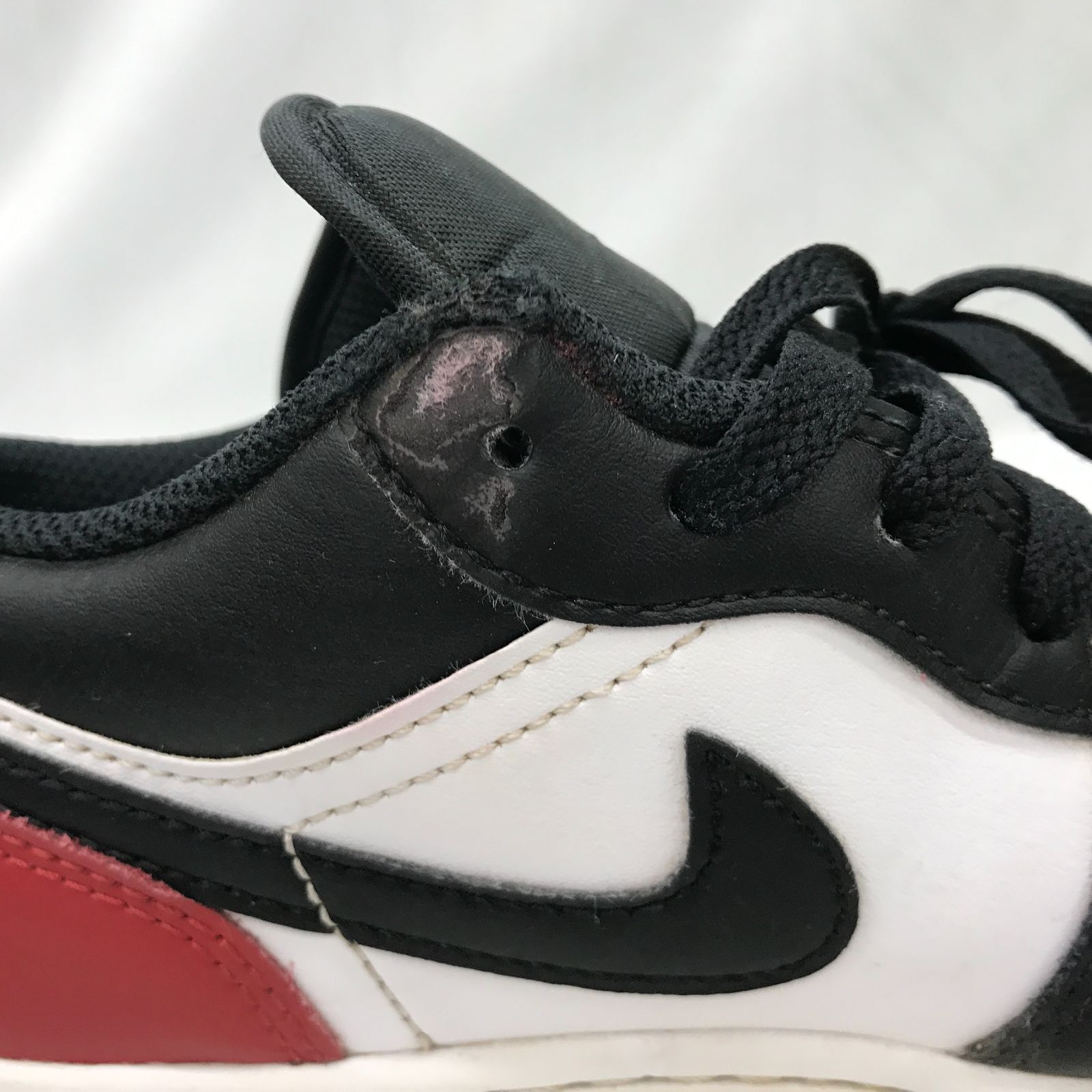 使用感あり NIKE GS Air Jordan 1 Low 553560-161 Bred Toe/ブレッド 