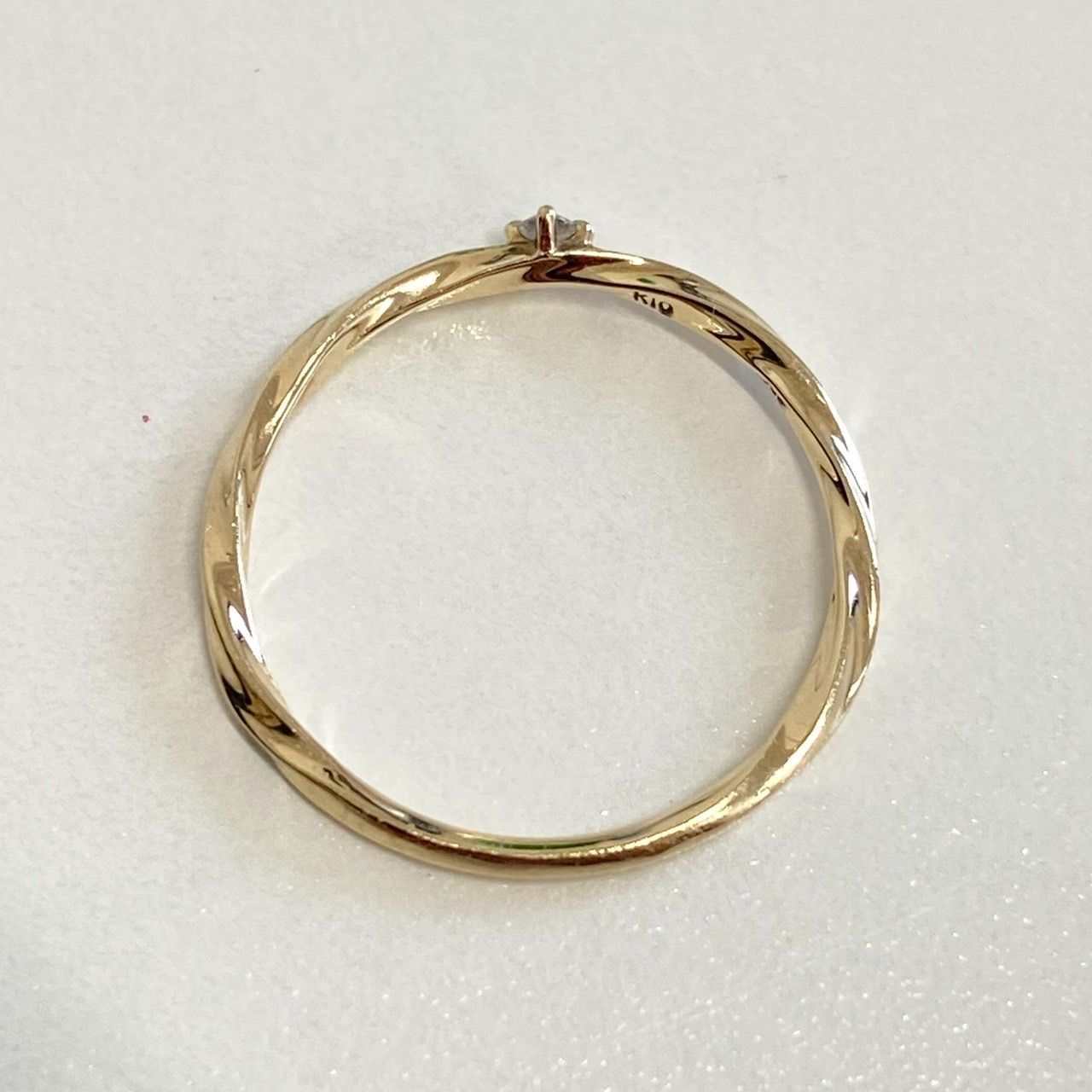 エテ ダイヤのピンキーリング K10 5号 ete エテ K10 ダイヤモンド