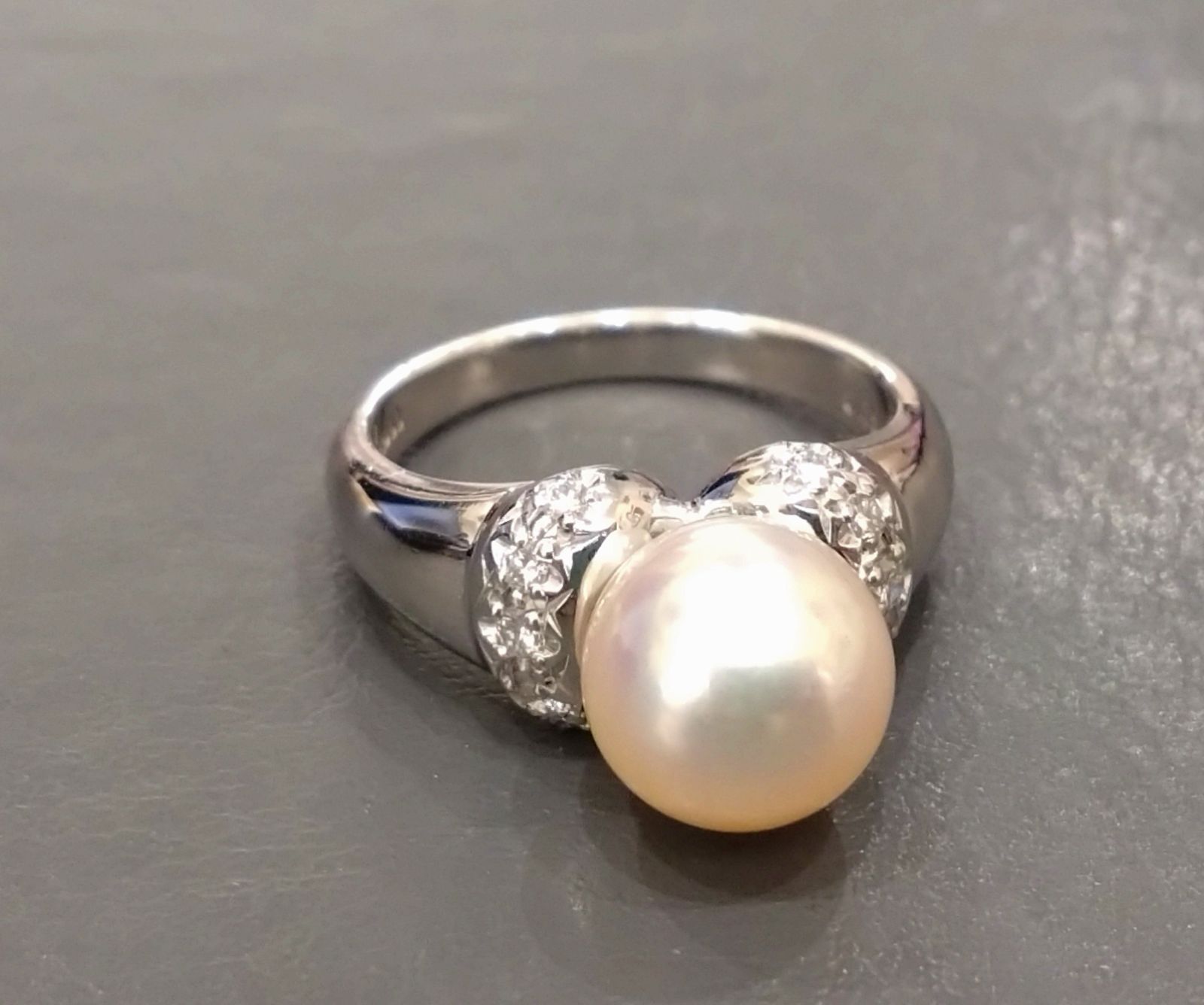 ☆2076 綺麗！ 田崎真珠 TASAKI タサキ パール9mm Pt900 ダイヤモンド