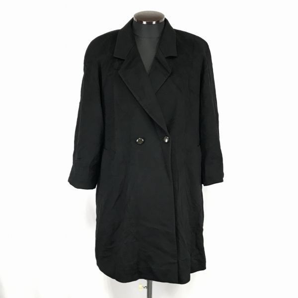 新品未使用品pure cashmere コート カシミヤ100%　ブラックLL pure cashmere/ピュアカシミヤ☆ロングチェスターコート