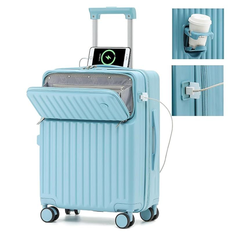 ピンク_Mサイズ（4~7泊・託送必要・約59L） [Voxkin] スーツケース 前