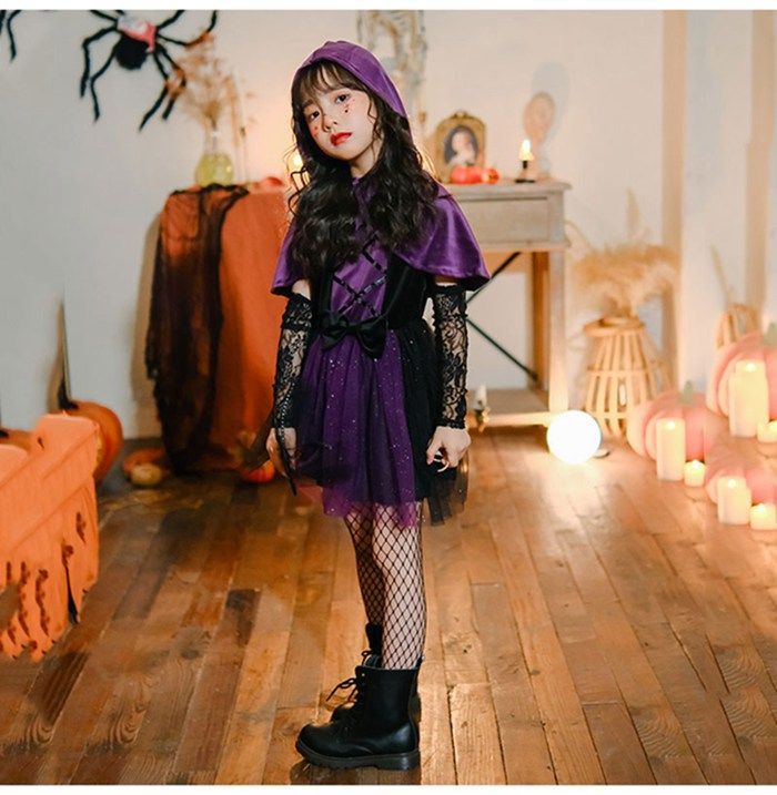 ハロウィン コスプレ 子供 女の子 魔女風 ウィッチ 魔法使い キッズ