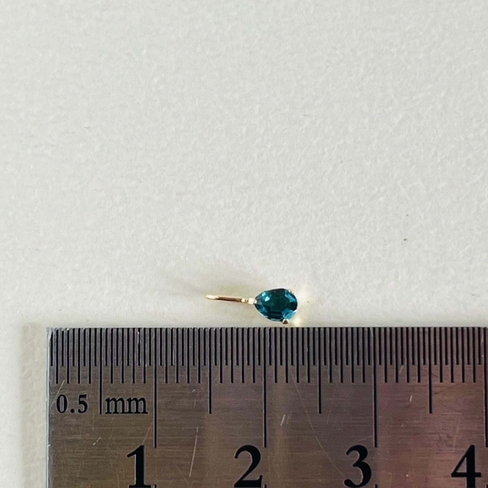 K18 天然石インディゴライト ラウンド ペンダントトップ 希少 2 K18