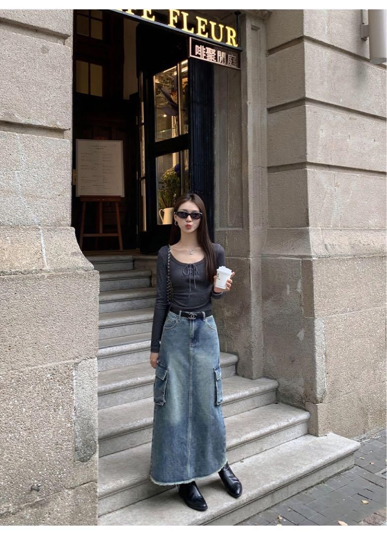 デニムロングスカート