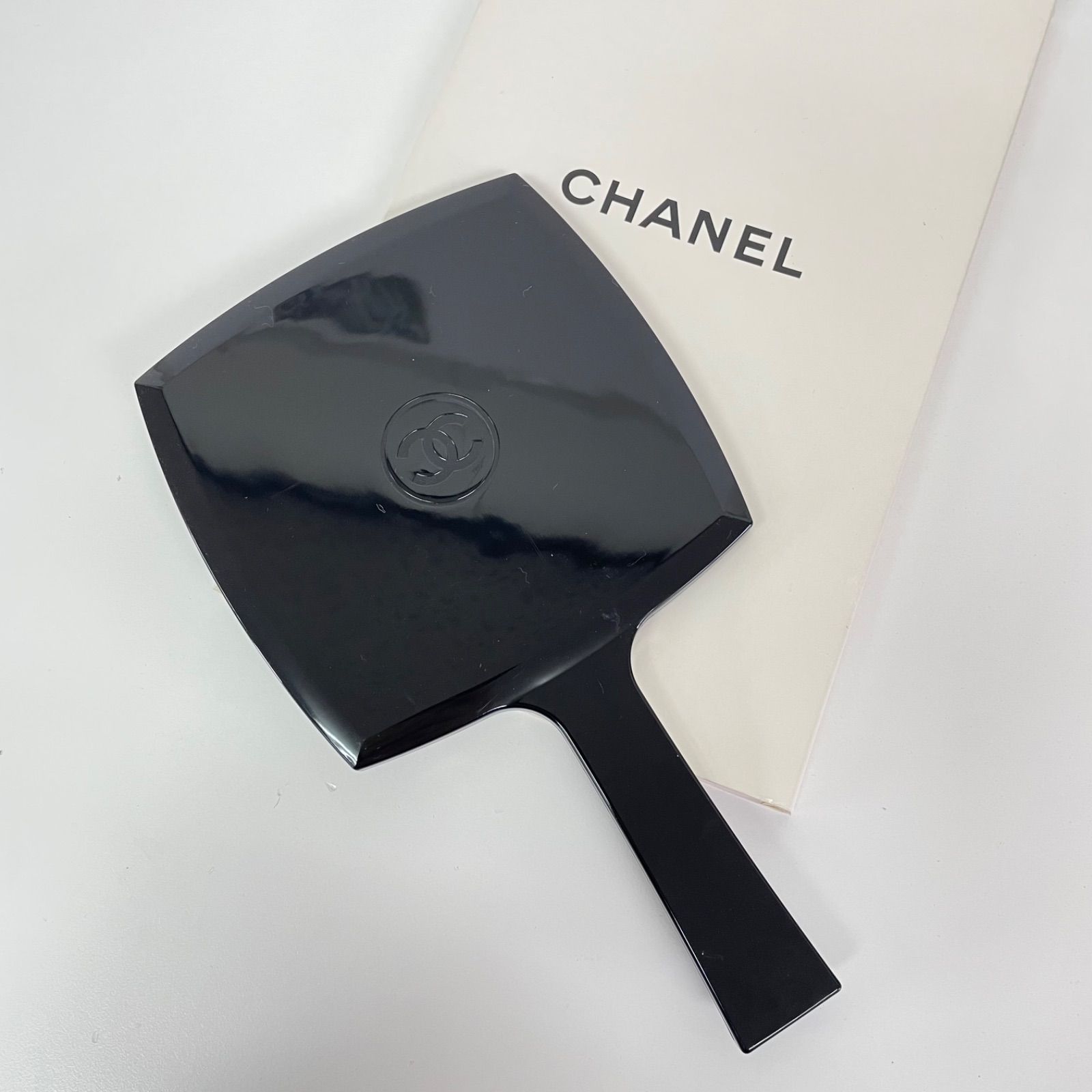 良品 CHANEL シャネル ミラー ハンドミラー ビッグ ブラック メイク