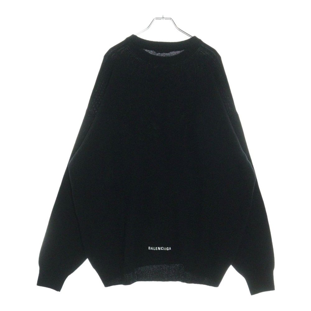 バレンシアガ　総ロゴ　ニット　セーター　ブラック　黒　XL(LL) balenciaga 長袖ウェア 黒 バレンシアガ 総ロゴ ニット セーター