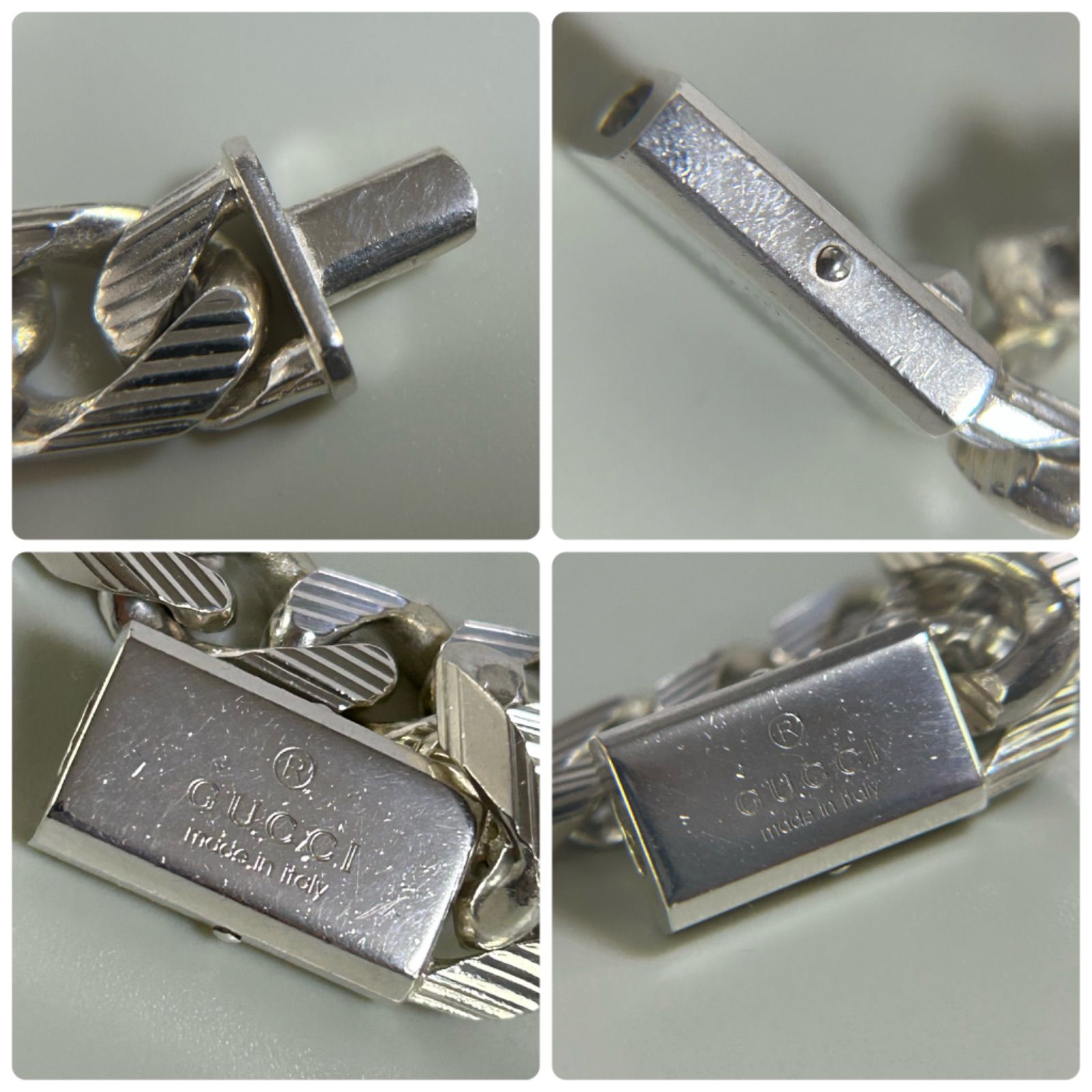グッチ ブレスレット 喜平 ストライプ 重厚 AG925 GUCCI #20