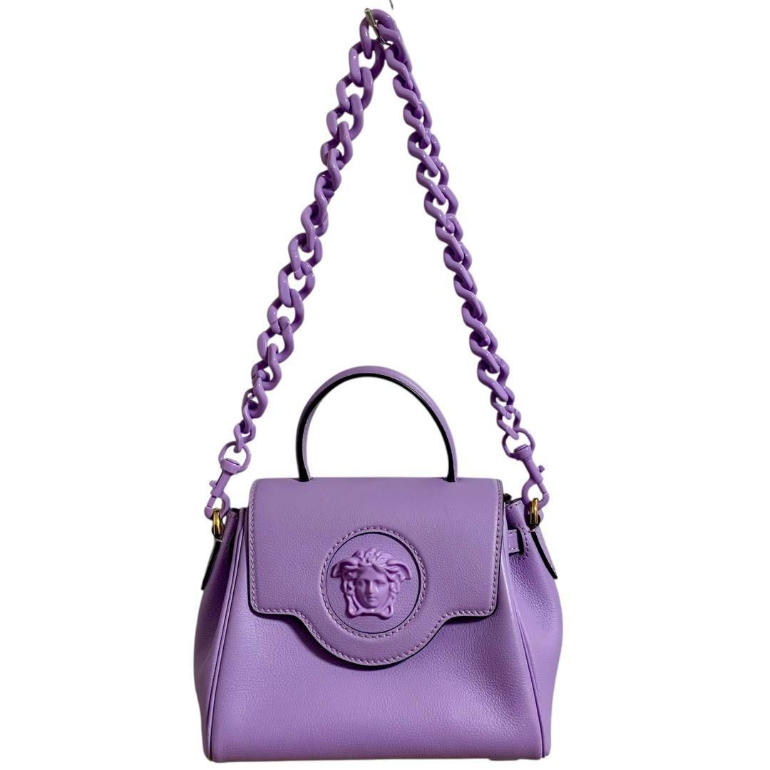 ヴェルサーチ ハンドバッグ スモール メドゥーサ メデューサ パープル 紫 ヴェルサーチ ハンドバッグ スモール メドゥーサ メデューサ パープル