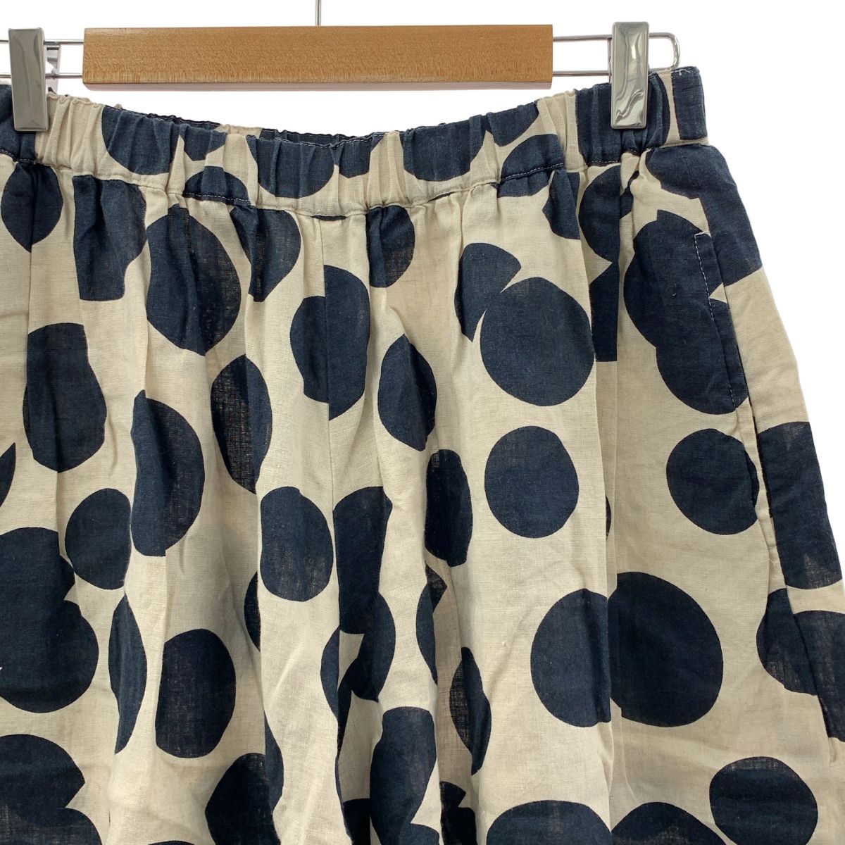 COMME des GARCONS COMME des GARCONS コムコム 2015SS リネン ドット スカート S ベージュ ネイビー レディース