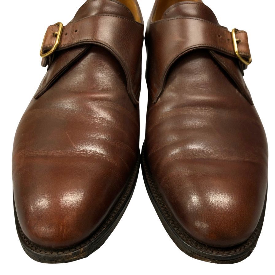 ジョンロブ レザーシューズ シングルモンク ブラウン UK7.5【AFC47