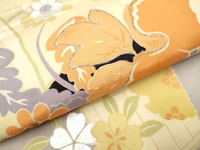 平和屋着物アンティーク 大正ロマン 丸帯 龍唐草文 金糸 正絹 逸