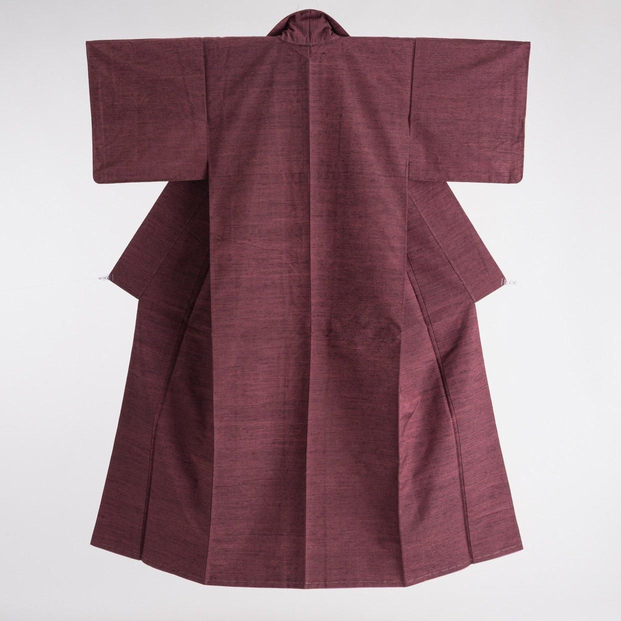 平和屋着物○紅花紬 米沢 霞文 正絹 逸品 未使用 CAAS9296th