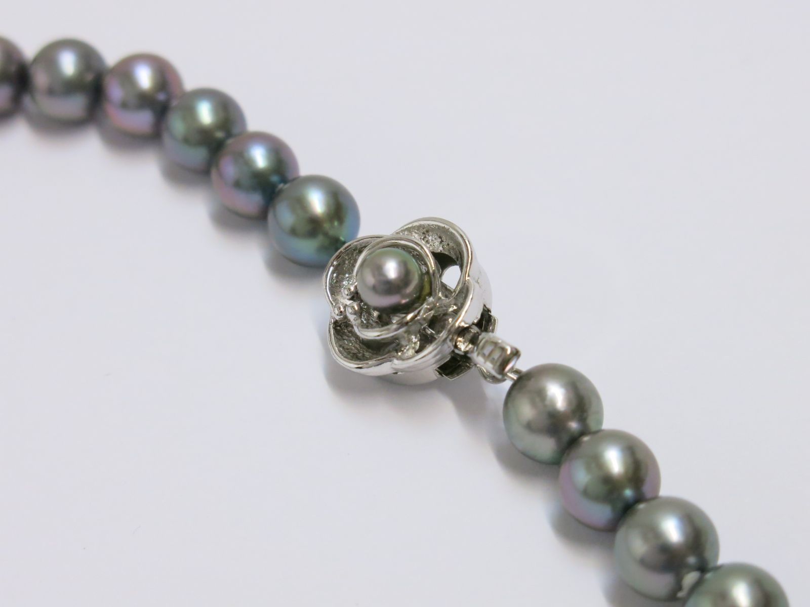 アコヤ真珠 シルバー染め ネックレス 7mm シルバー金具 18705706 