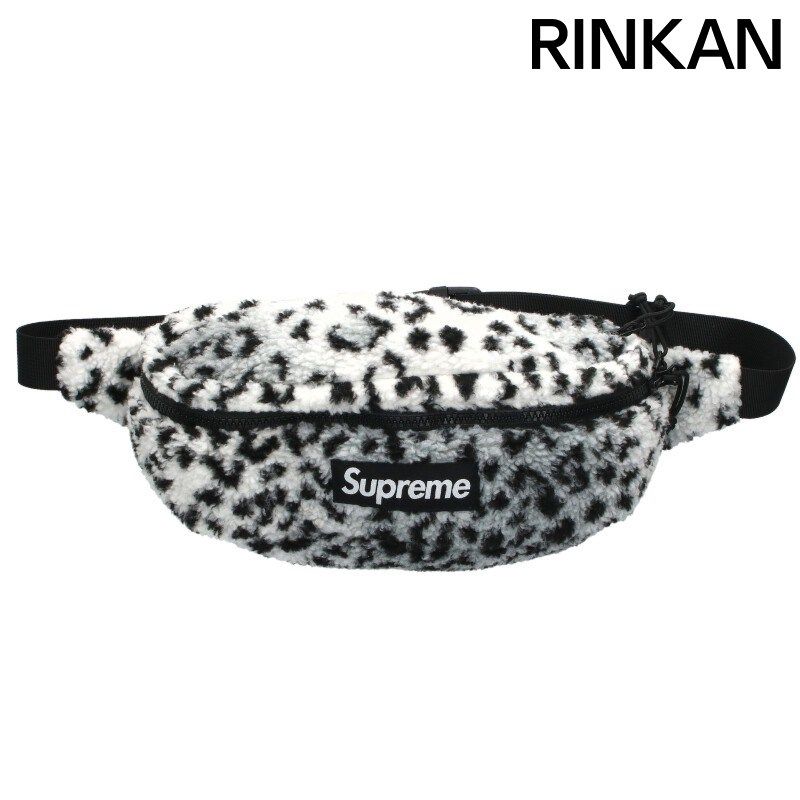 シュプリーム  17AW  Leopard Fleece Waist Bag ボックスロゴレオパードフリースウエストバッグ メンズ