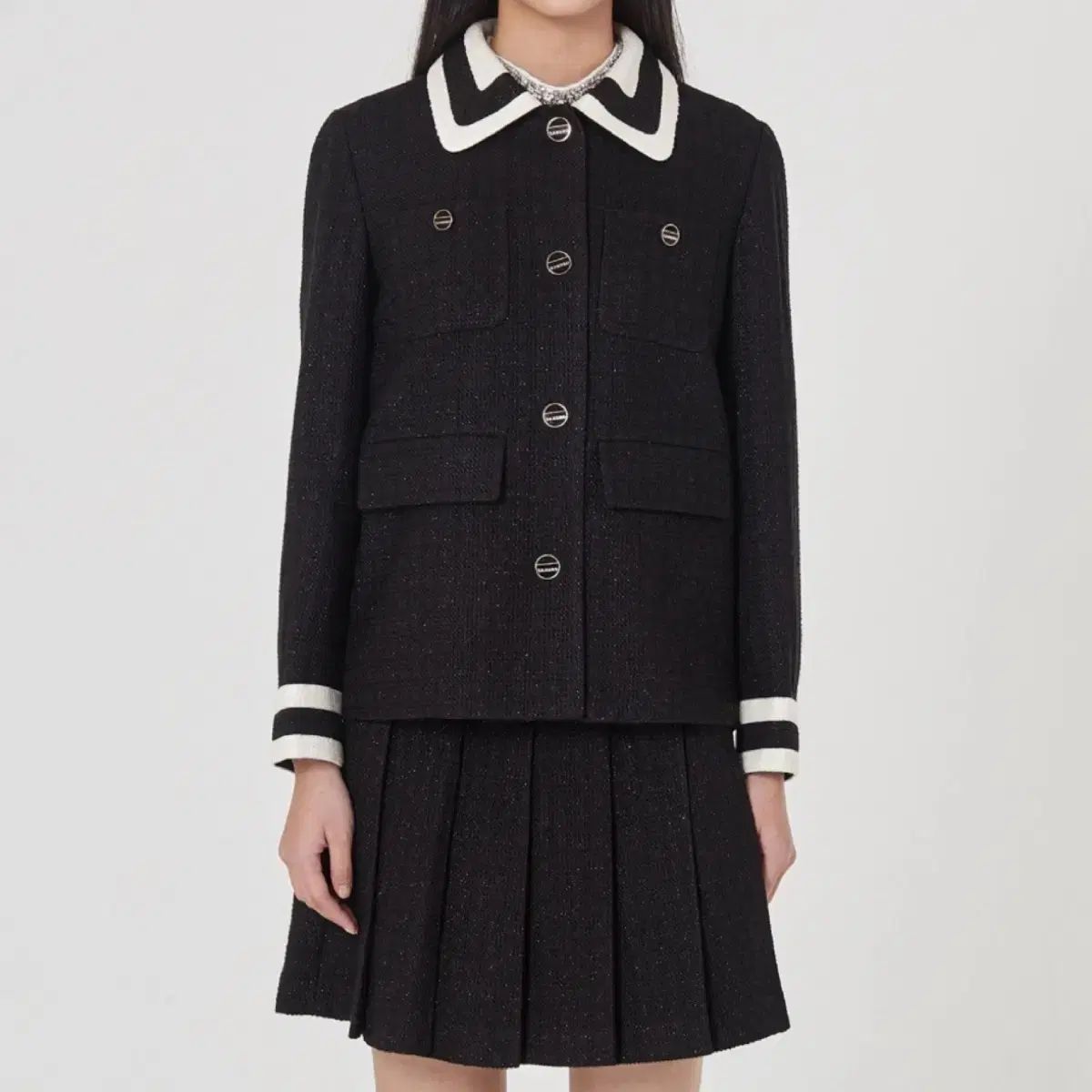 Sandro SANDRO サンドロ ツイード ジャケット - スカート セット